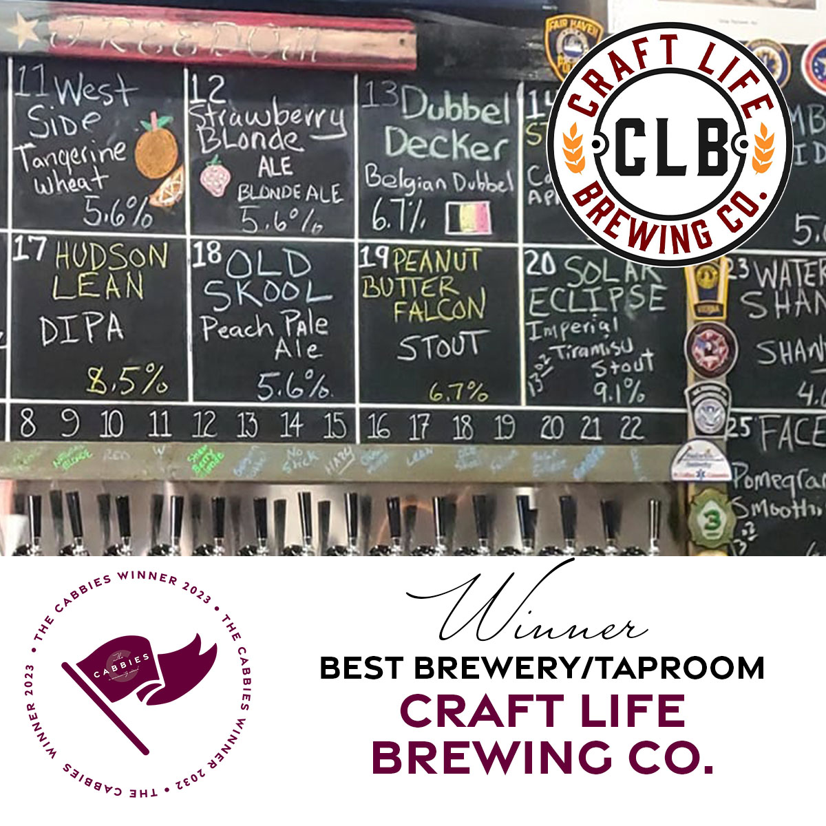 The Cabbies 2023-Social and Web-WINNERSbrewery-craft life brewing 2022 Cabbies Winner for Best Brewery or Taphouse, Craft Life