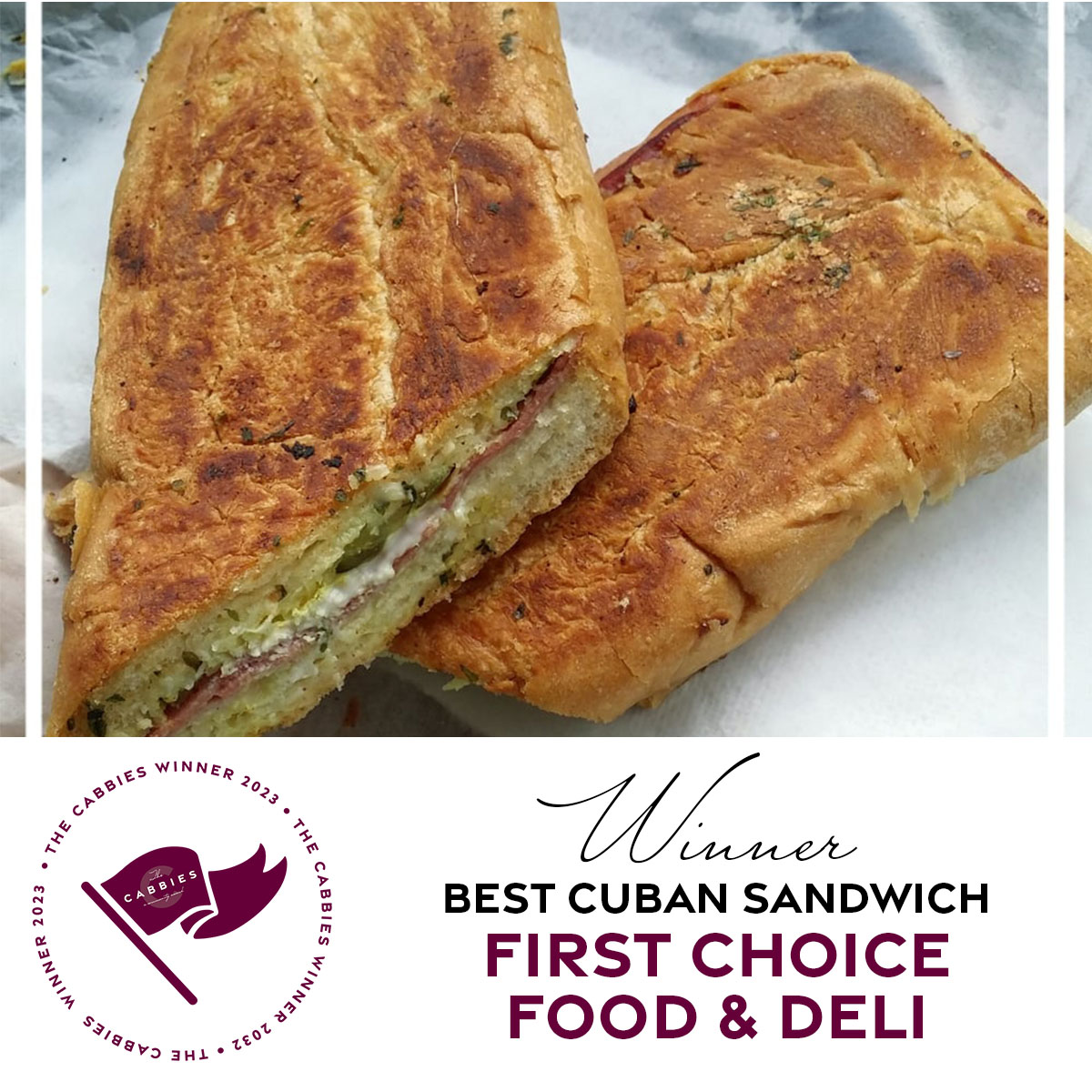 2022 Cabbies Winner for Best Cuban Sandwich, Cozy Coffee Cafe