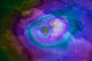 weather map showing tropical system